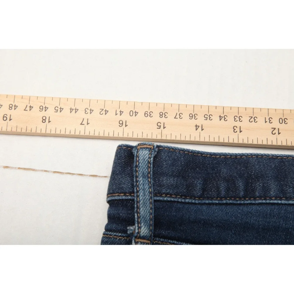 Uniqlo Jeans Mens 33x32 Blue Slim Straight Selvedge Denim Stretch Low Rise